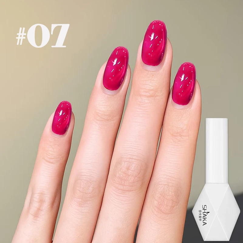 Spring Summer Cat Eye Gel Nail Polish Set - 12 Colors, Long-Lasting & Brightening