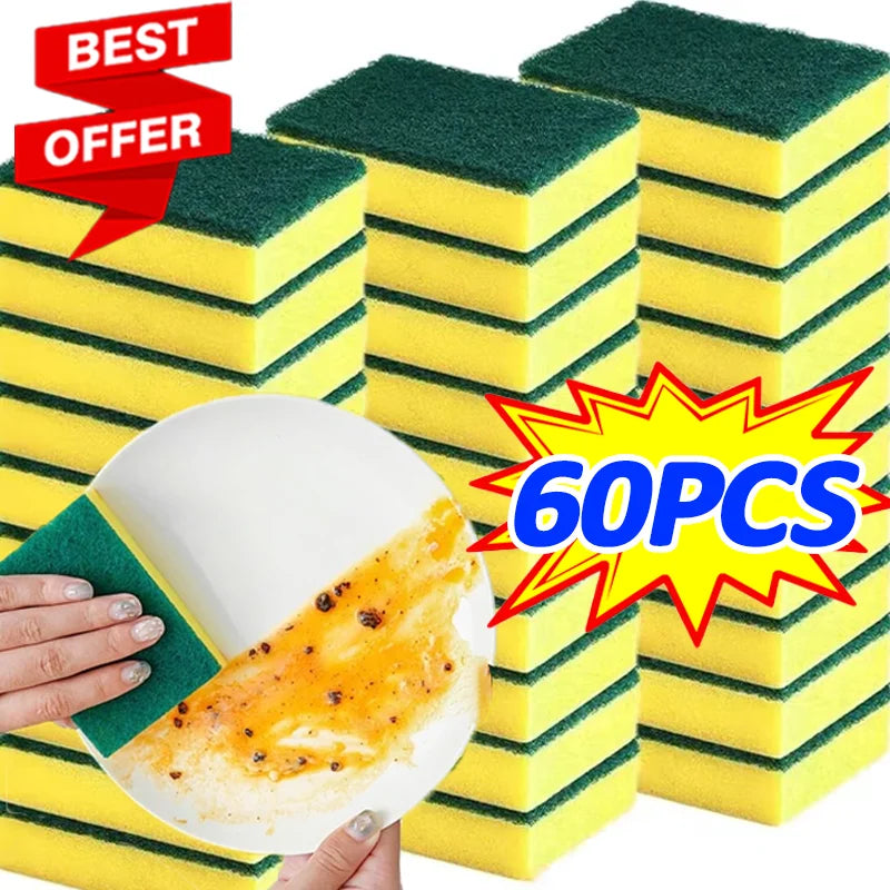 Multi-Purpose Double-Sided Cleaning Sponges Set for Car and Home - 10-60 Pieces