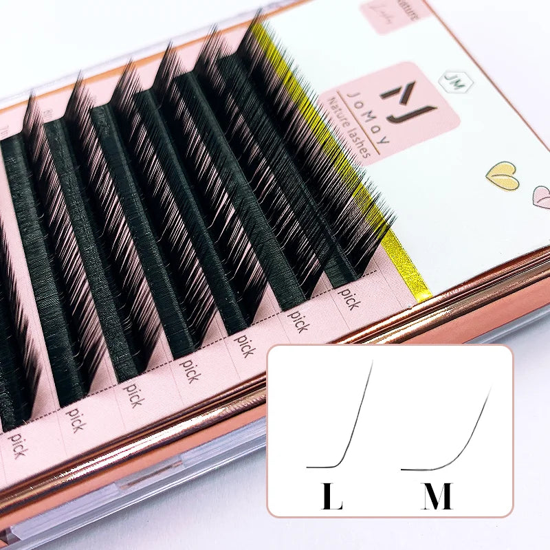L Curl Eyelash Extensions Mix 8-16mm Mink False Lashes for Dramatic Eye Makeup