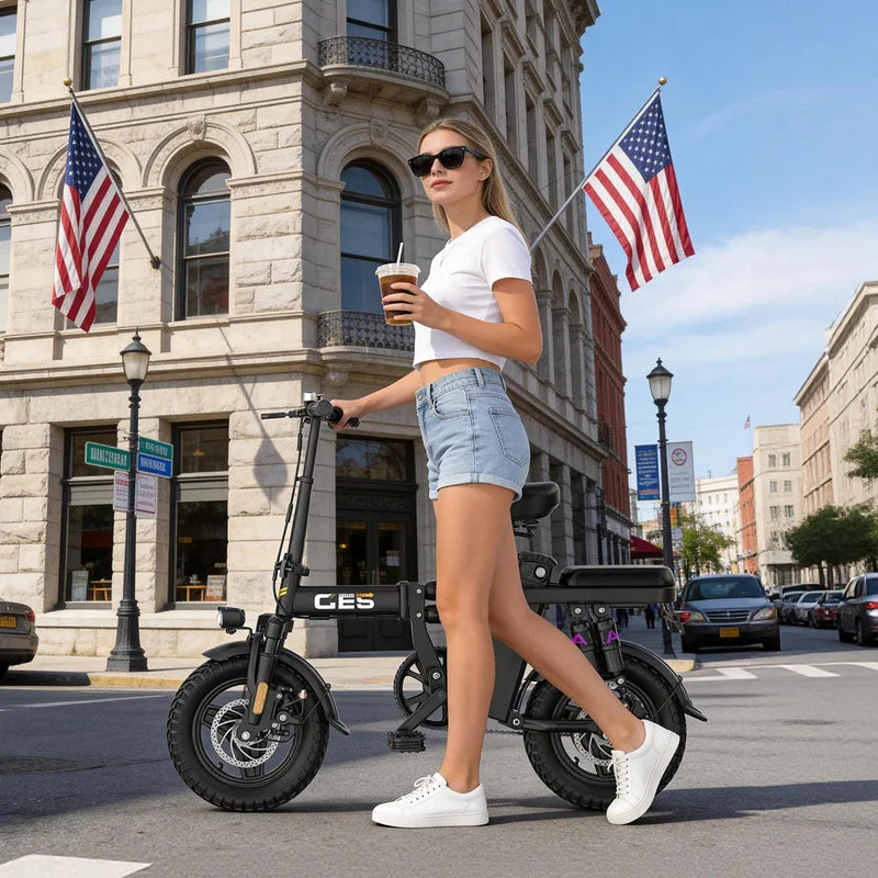 Foldable Electric Bike with 48V 15AH Battery 30+MPH 250W for Adults