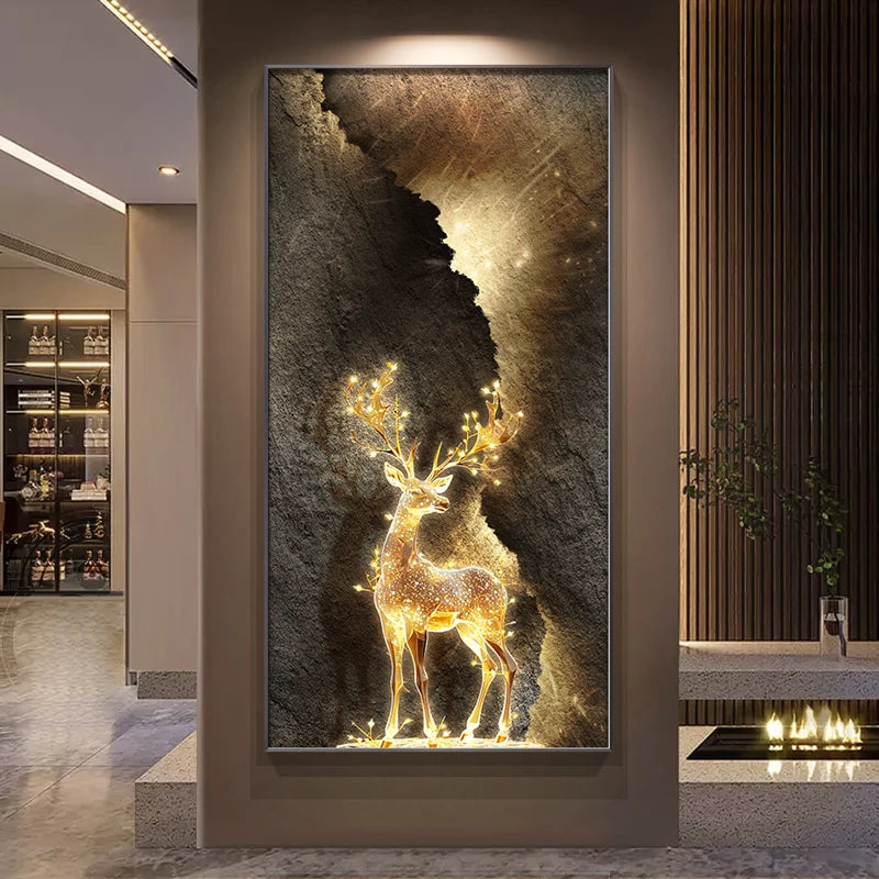 Abstract LED Wall Art Light Painting for Entrance and Living Room - Reindeer Design