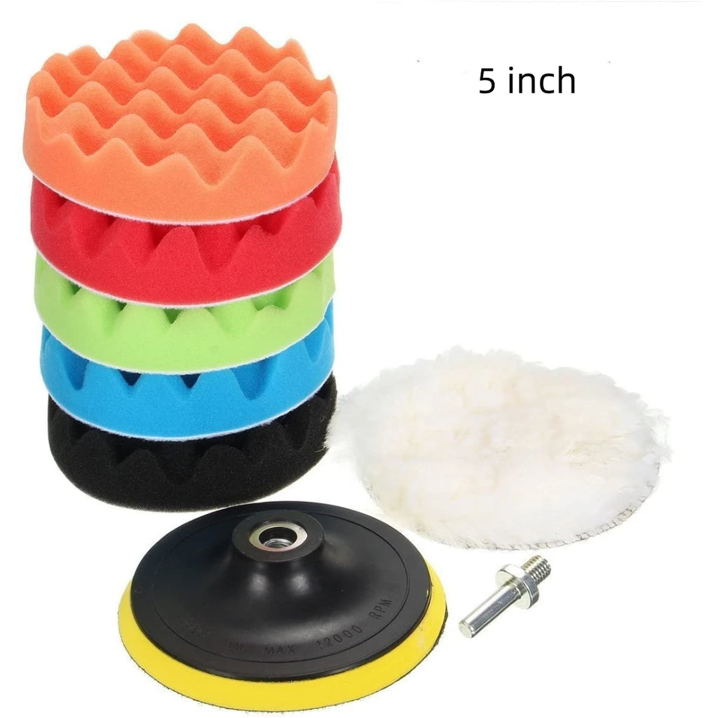 8 Pcs Car Polishing and Buffing Sponge Pads Kit - Auto Waxing and Cleaning