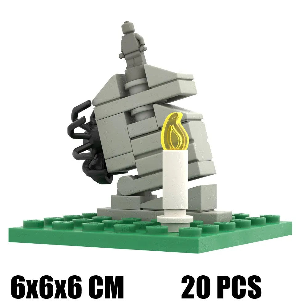 Halloween Cemetery Building Blocks Set - Horror Pumpkin Ghost Model Toys for Kids