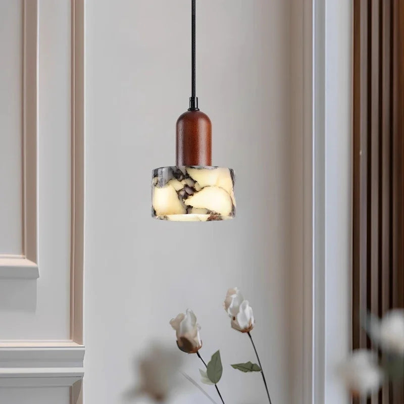 Modern Round Marble LED Pendant Light for Living Room Kitchen Bedroom Dining Hall Ceiling Lamp