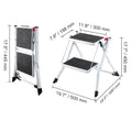 Heavy Duty Adjustable Step Stool - 330 lbs Capacity Non Slip Folding Ladder for Home and Office