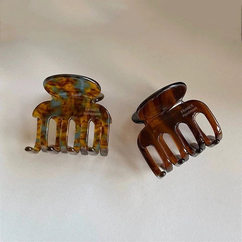 Retro Acetate Ponytail Clip Hair Accessory for Girls - Multi, Coffee, Brown