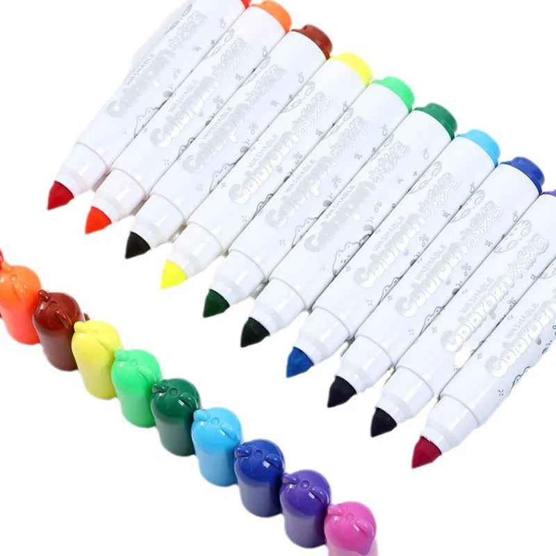 Kids Watercolor Paint Pen Set - Washable Non-Toxic Art Supplies for Drawing and Crafting