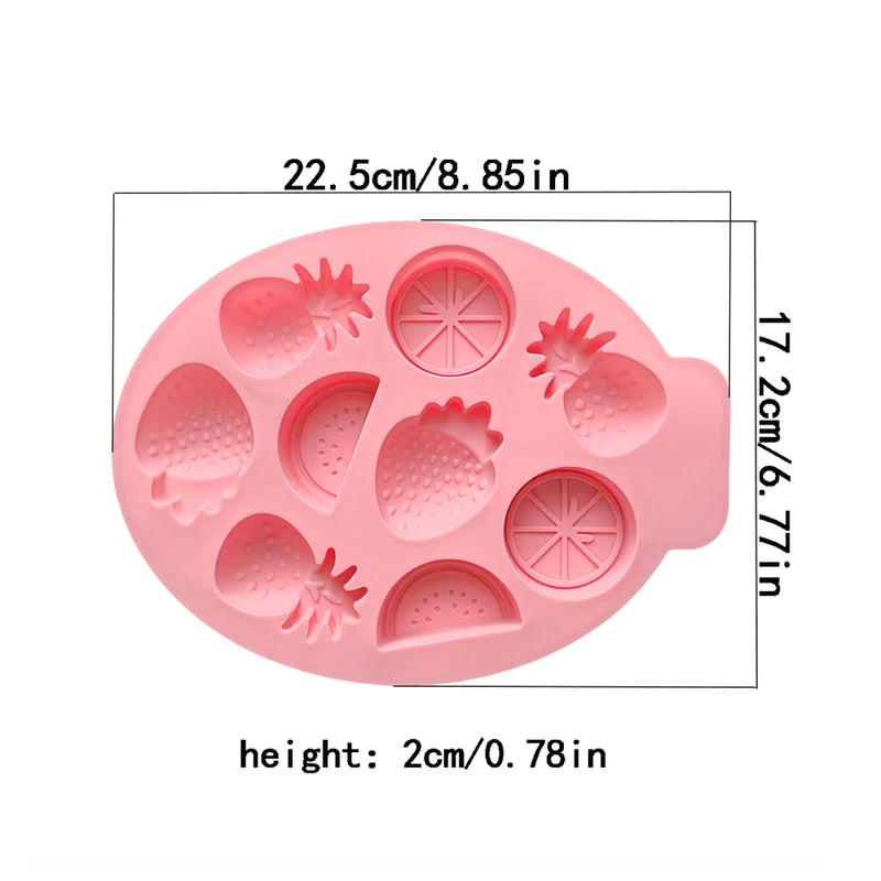 Silicone Candy Molds 9-Cavity Fruit-Shaped Chocolate, Pudding, Biscuit, Ice Tray