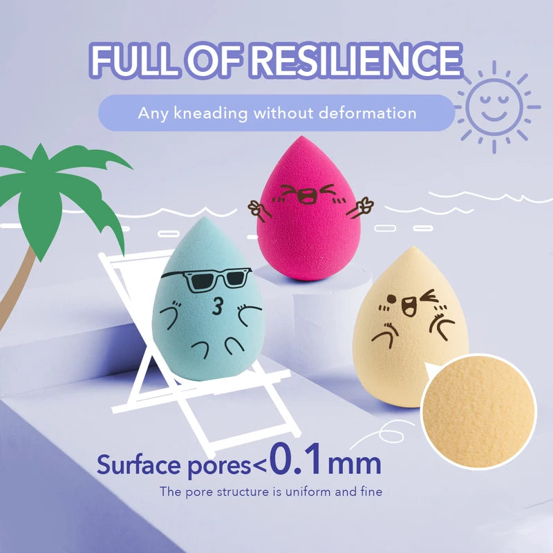 10-Pack Makeup Sponge Set Soft Colorful Cosmetic Puff for Foundation & Powder