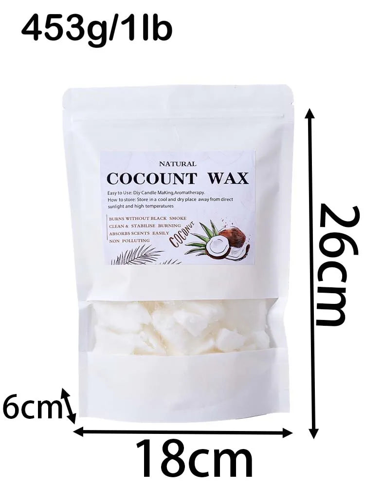 White Coconut Wax for Candle Making 1LB - DIY Scented & Smokeless