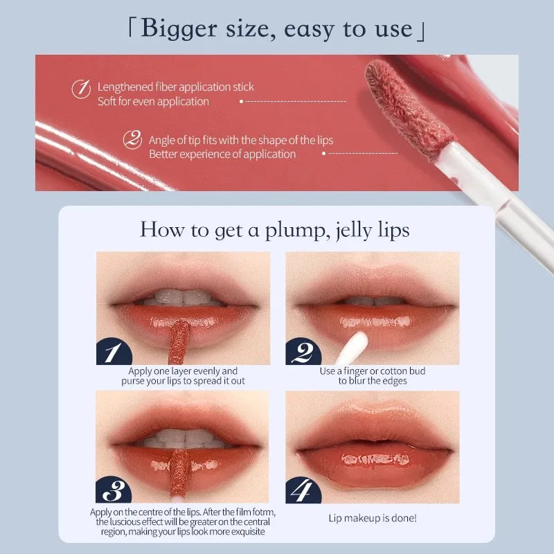 Unicorn Lip Gloss with Mirror Moisturizing Lipstick for Dark Lips - Vegan Makeup