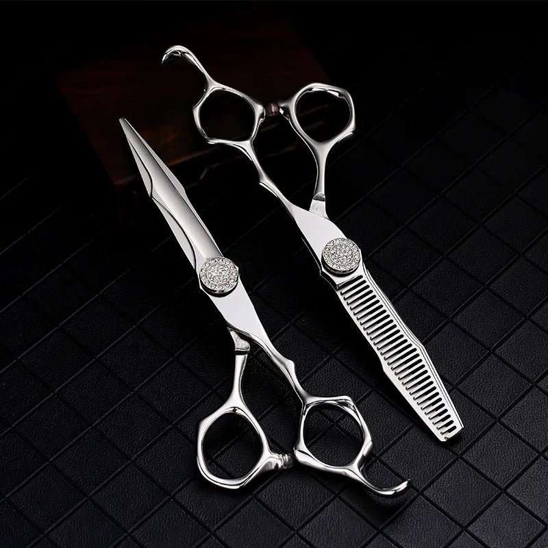Professional Hairdresser Scissors 6 Inch Japan 440C Steel Hair Cutting Shears Barber Thinning