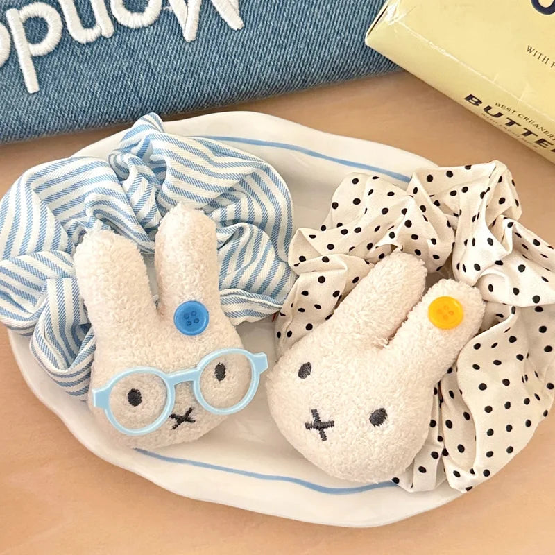 Cute Cartoon Bunny Hair Loop Ponytail Holder Set - Multiple Colors