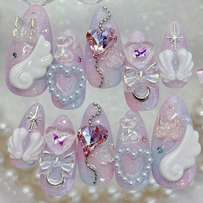 Cute Wings Nail Art Silicone Mold 3D Angel Wing Design Reusable Manicure Template