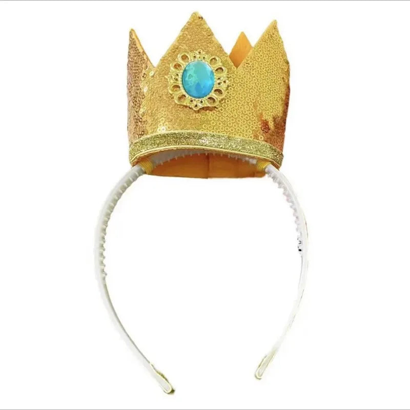 Peach Princess Crown Headband for Cosplay Halloween Party Girls Role Play Accessories