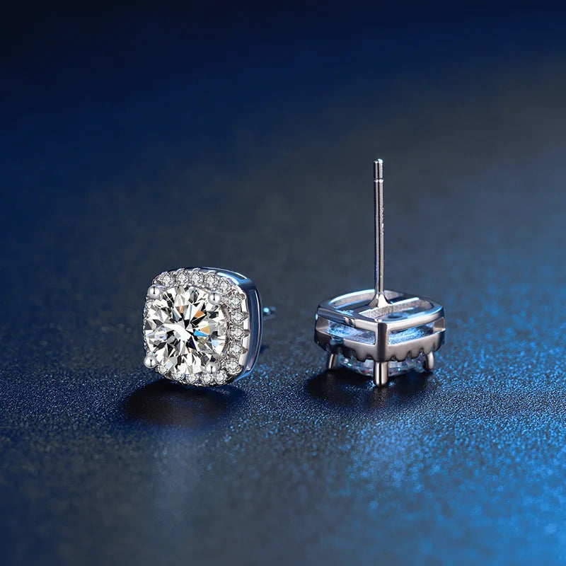 Sterling Silver Zircon Earrings for Women Wedding Engagement Jewelry Studs