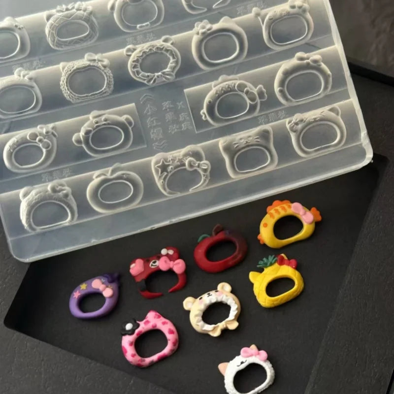 Cute 3D Nail Art Mold with Hat and Bow Tie Frame Silicone DIY Accessories