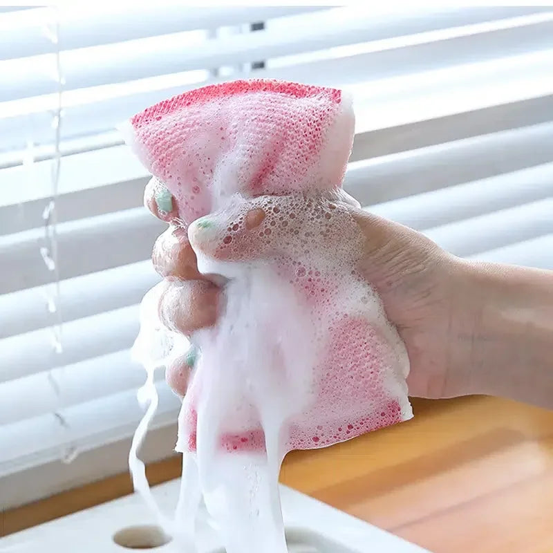Multi-Purpose Dishwashing Sponge Set Thick Cleaning Pads Kitchen Scrubbing Cloths