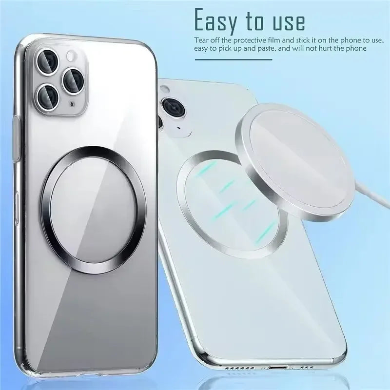 Magnetic Adapter Ring for Wireless Charging - Universal Metal Plate for Phones