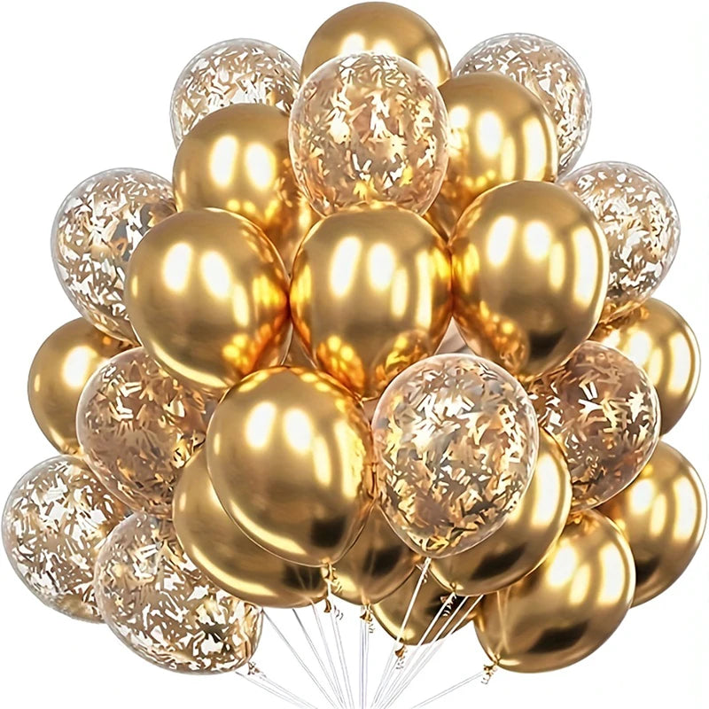 30-Pack Multicolor Latex Balloons for Birthdays and Weddings – Gold, Iridescent, Ruby, Emerald & More