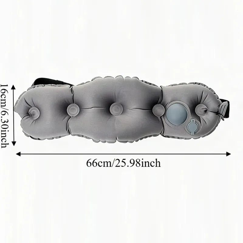 Inflatable Lumbar Support Pillow with Storage Bag - Adjustable Breathable Cushion for Home and Office