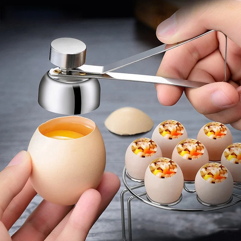 Stainless Steel Egg Topper Cutter Egg Scissors for Boiled & Raw Eggs Kitchen Tool