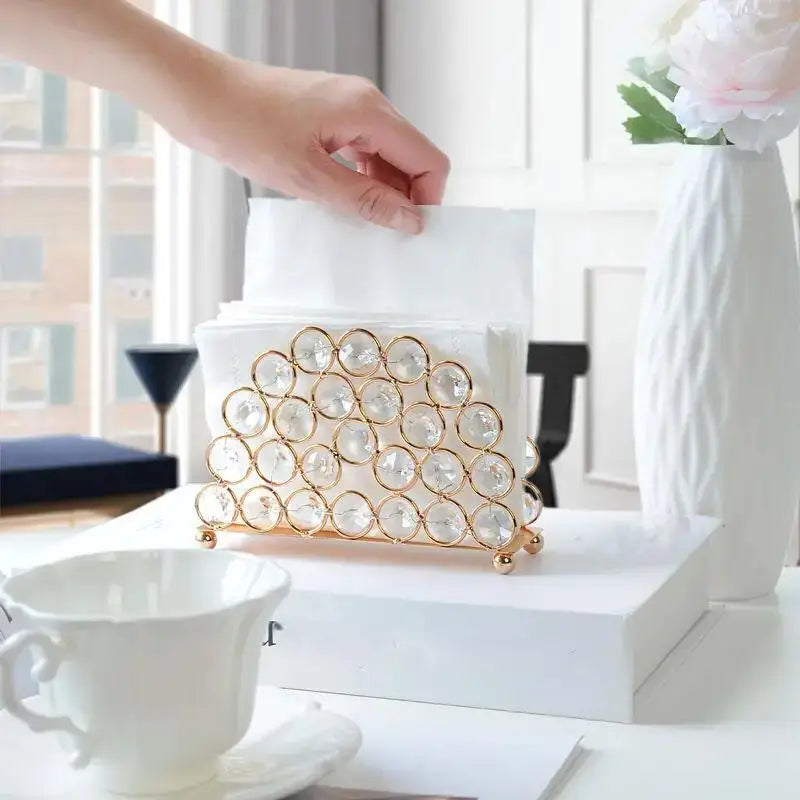 Elegant Nordic Paper Napkin Rack with Metal Finish for Kitchen & Restaurant