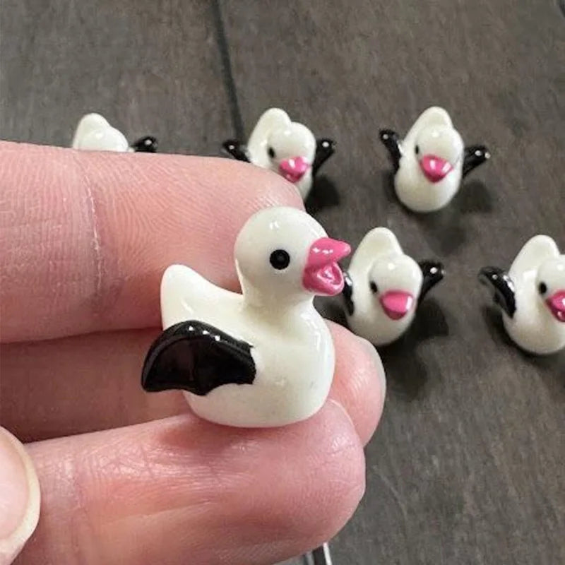 Mini Resin Duck Ornaments for DIY Micro Landscape, Halloween Decor, 5 or 10 Pieces