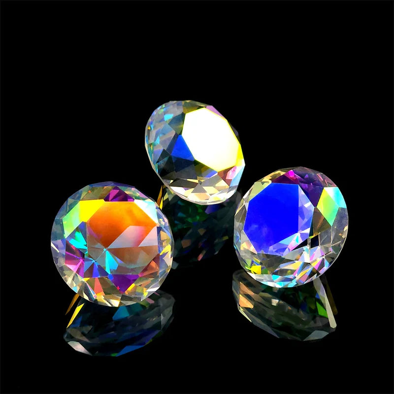 Rainbow K9 Crystal Prism Gemstone Tip Bottom Glass Decor for Wedding & Home