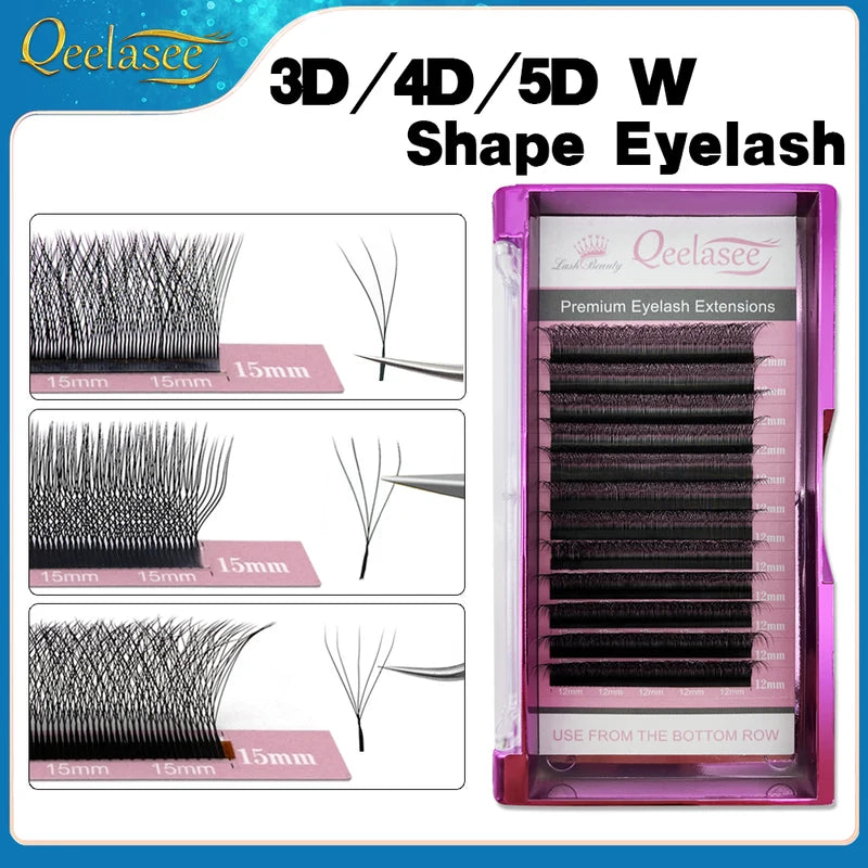 False Eyelash Extensions Mega Volume 3D 4D 5D W Shape Faux Mink Natural Soft Lashes