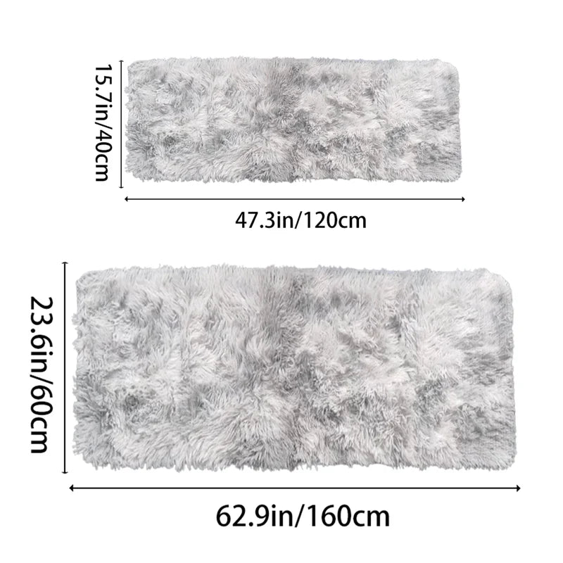 Fluffy Non-Slip Tie-Dyed Area Rug for Bedroom & Living Room - Plush Shag Carpet