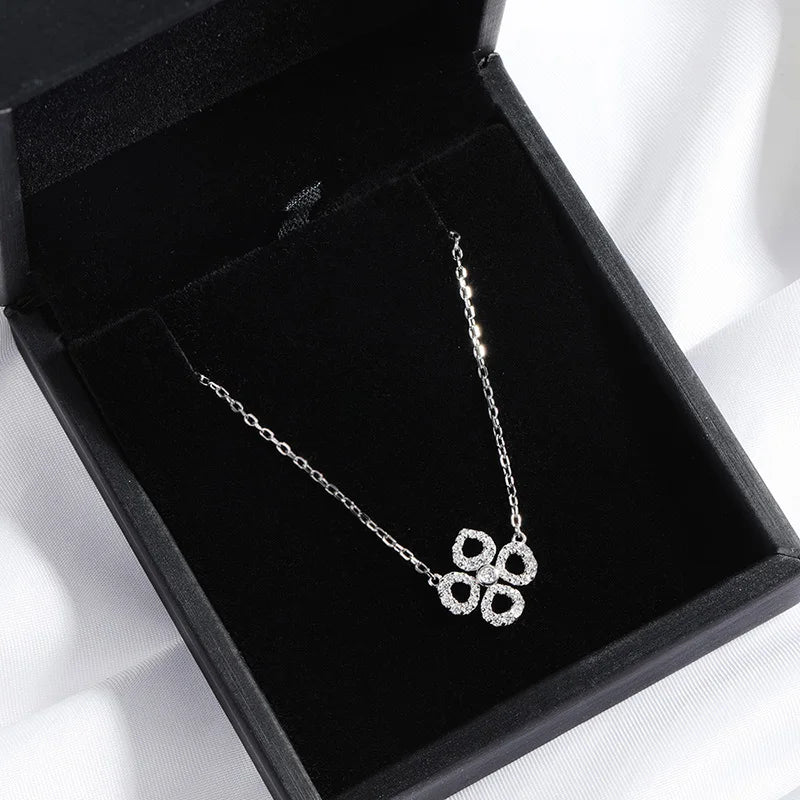 Moissanite Pendant Necklace for Women, Sterling Silver & 18k Gold Plated, Sparkling Gift