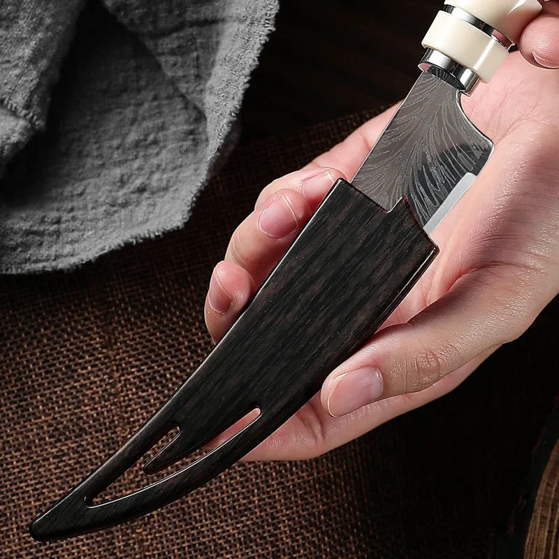 Curved Fruit Knife with Satin Finish and Plastic Handle - Portable Boning Knife