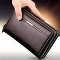 Men's Long Leather Wallet Clutch with RFID Blocking Large Business Card Holder