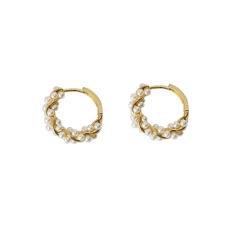 Korean Style Circle Pearl Earrings - Small Versatile Women's Jewelry
