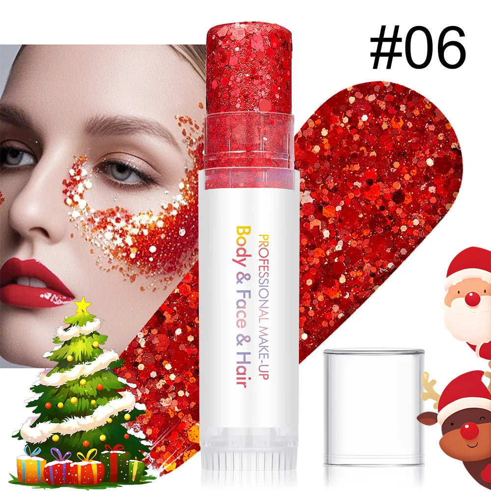 Long-Lasting Body and Facial Glitter for Holiday and Christmas Party Makeup