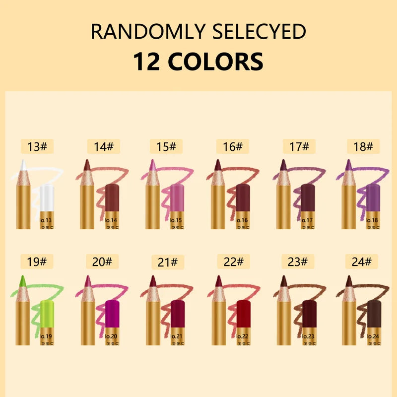12-Piece Matte Lip Liner and Lip Gloss Set Waterproof Long Lasting Lip Makeup Kit