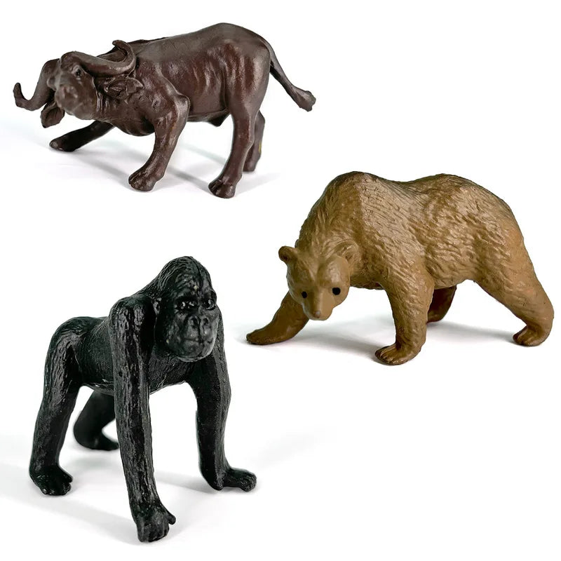12-Piece Wild Animal Toy Set - Realistic Plastic Animal Models for Children