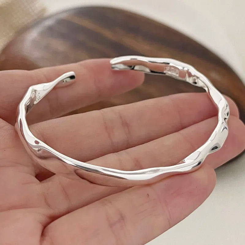 Solid Sterling Silver Bracelet for Women Men Vintage Handmade Birthday Gift