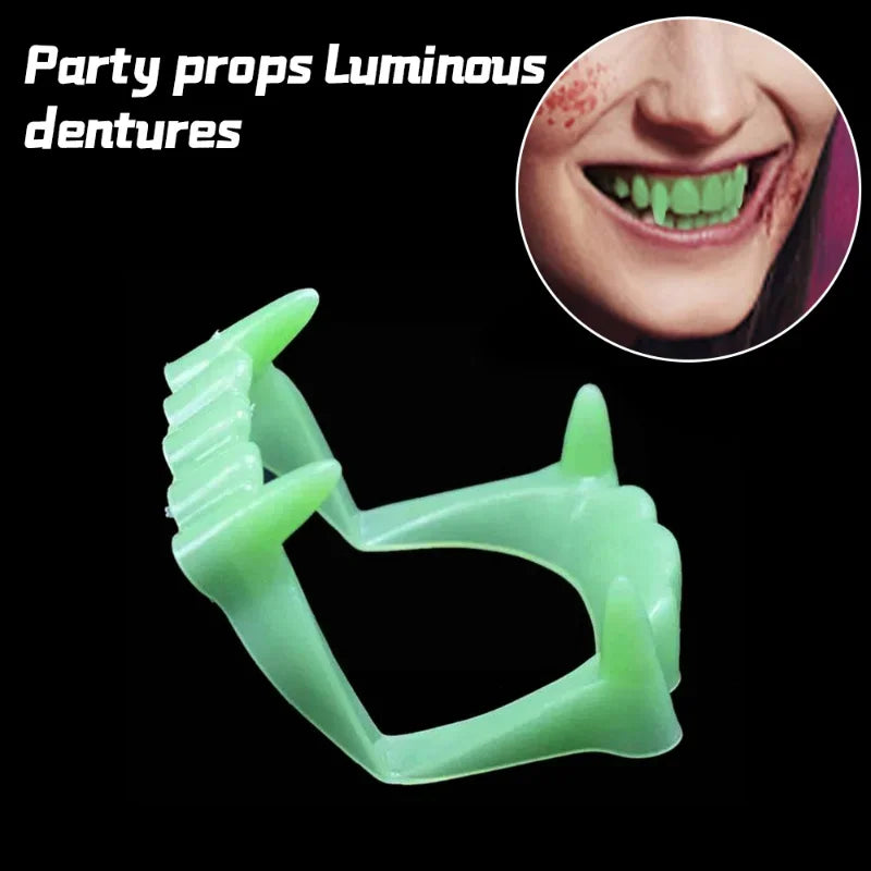 Halloween Vampire Fake Teeth Set Luminous Zombie Prop Party Supplies