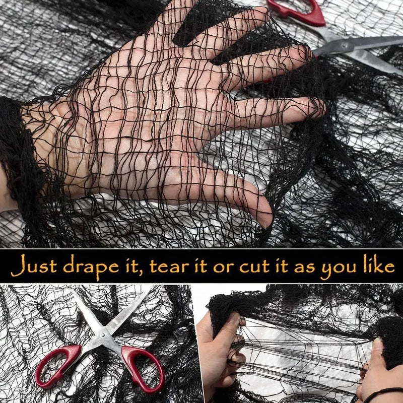 Halloween Creepy Gauze Cloth Net for Doors Windows Party Decor - 76x183cm