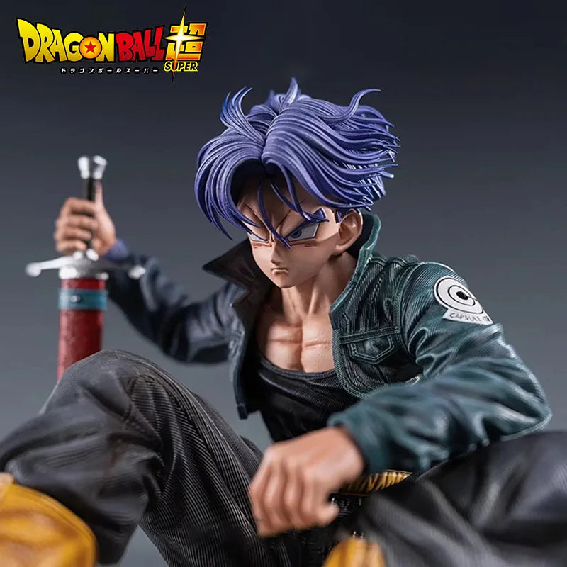 Dragon Ball Trunks Action Figure - Super Saiyan Sitting PVC Model 10cm