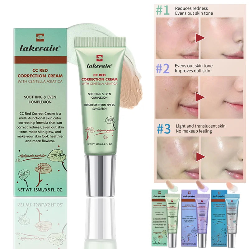 High Coverage CC Cream Foundation - Hydrating Liquid Face Makeup with Color Change
