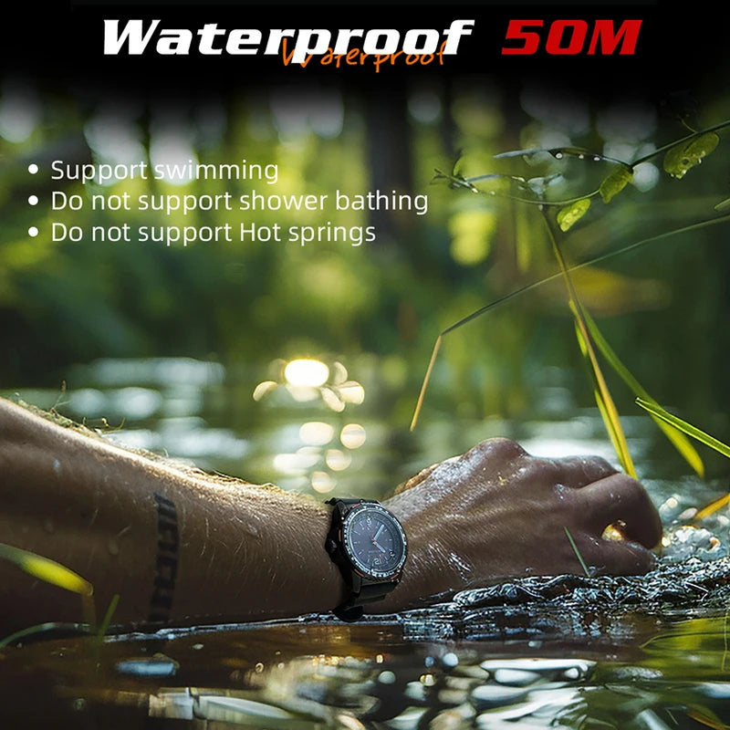 Men's Solar-Powered Digital Military Watch Waterproof 50M Sport Wristwatch