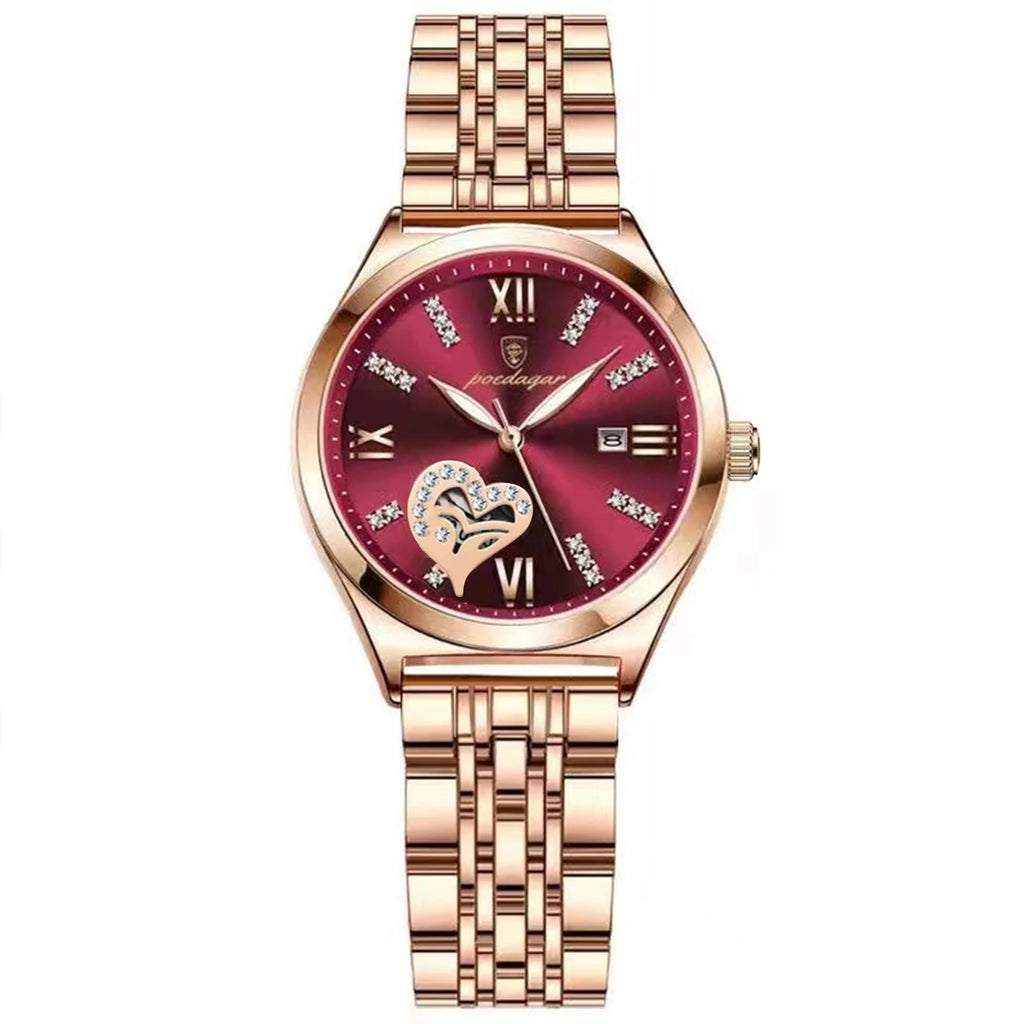 Luxury Waterproof Luminous Quartz Women's Wristwatch - Stainless Steel Elegant Fashion Watch