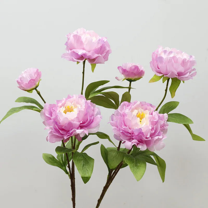 6pcs Artificial Peony Flower Bouquet for Wedding & Home Decor - High-Quality Floral Arrangement