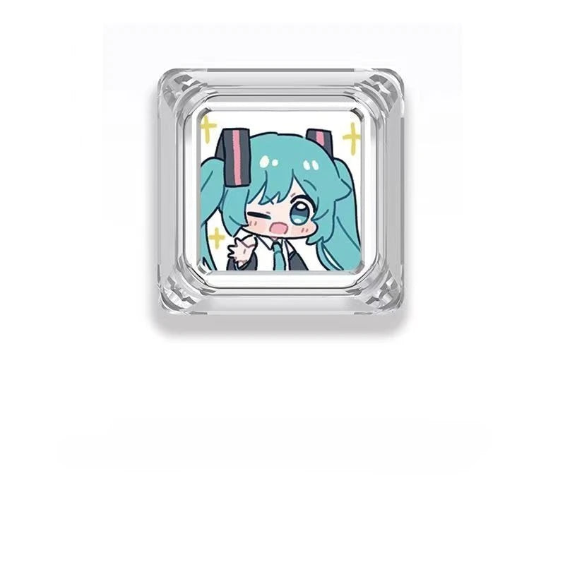 Anime Hatsune Miku Keycap Set for Mechanical Keyboard Transparent Custom Keycaps