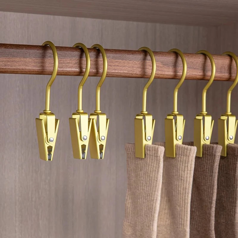 6-Pack Multipurpose Metal Hook Clips for Clothes & Hat Storage