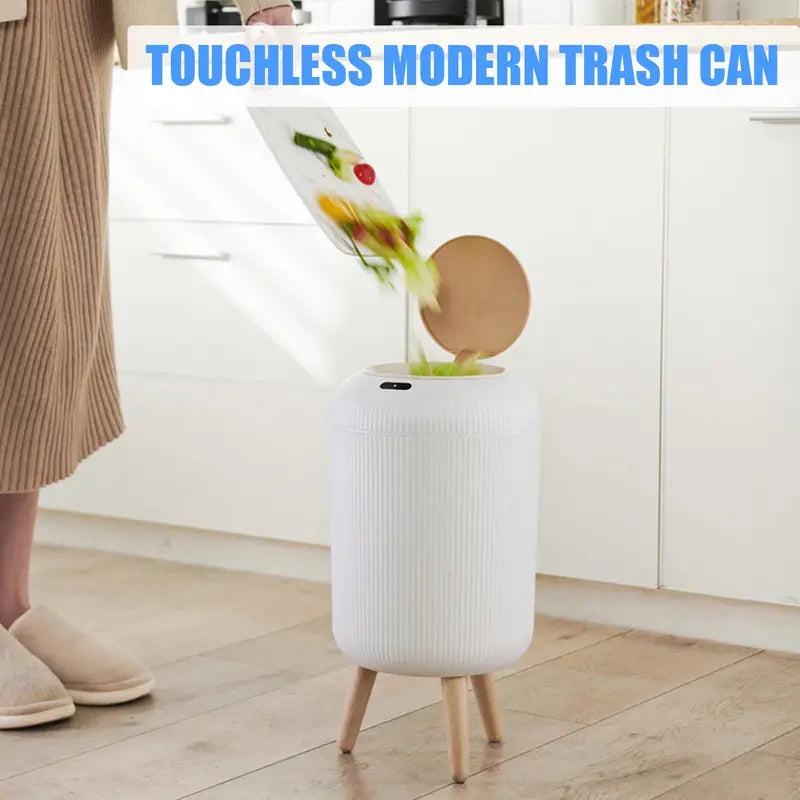 Automatic Motion Sensor Trash Can with Lid - Small Touchless Garbage Bin for Kitchen Bathroom Bedroom Office
