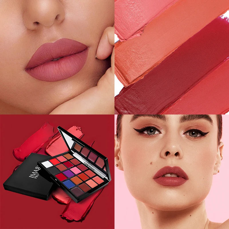 20 Colors Lipstick Palette Matte Velvet Lip Makeup Long Lasting & High Pigment